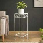 DanDiBo Blumenst&auml;nder Metall Weiss Eckig 96314 L 70 cm Pflanzenst&auml;nder...