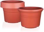 BigDean 6X Blumentopf &Oslash; 35 cm Terrakotta Kunststoff Pflanztopf 35 x 25 cm 