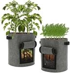 Spetebo XXL Kartoffel Pflanzsack grau - im 2er Set mit jeweils 70 Liter - Vlies