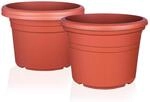 BigDean 3X Blumentopf &Oslash; 25 cm Terrakotta Kunststoff Pflanztopf 25 x 18 cm 