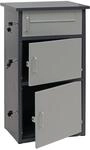 PROREGAL Paketkasten mit 3 F&auml;chern HxBxT 89x49x38cm Stahl Dunkelgrau/Grau...