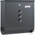 KESSER&reg; Briefkasten Edelstahl mit Zeitungsfach Namensschild, Sichtfenster,