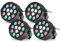 4x Showlite SPS-121 LED Smart Party Spot (3 rote, 3 gr&uuml;ne, 3 blaue und 3...