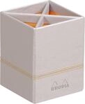 Rhodia 318811C Stiftek&ouml;cher 8x8x11cm Kunstleder Silber