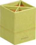 Rhodia 318816C Stiftek&ouml;cher 8x8x11cm Kunstleder Anisgr&uuml;n