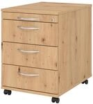 b&uuml;m&ouml; Rollcontainer mit Schubladen, Container abschlie&szlig;bar aus Holz in...