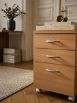 Rollcontainer OTTAWA 40 x 60 x 45 cm Unterschrank mit Rollen Buche | Rollwagen...