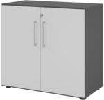 b&uuml;m&ouml; Aktenschrank abschlie&szlig;bar, B&uuml;roschrank Holz 80cm breit in Graphit/Grau...