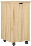 vidaXL Rollschrank Mit Rad Braun 34 x 39 x 65,5 cm Massivholz Kiefer