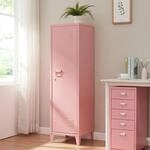 [en.casa] Einzelspind Kurikka Metallspind mit 2 Ablagen 137 x 38 x 38 cm