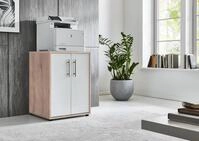 BMG M&ouml;bel Druckerschrank B&uuml;rokommode 74 cm hoch mit 2 T&uuml;ren, 3 Einlegeb&ouml;den,