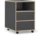 Vicco Rollcontainer Tetrix, Anthrazit, 42 x 55 cm | mit Regalen und 2...