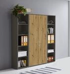 Aktenschrank in Anthrazit Artisan Eiche Office Edition abschlie&szlig;bar als