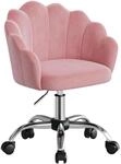 WOLTU Homeoffice Stuhl, Schminktisch Stuhl, Drehstuhl, Samt Rosa 