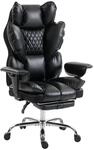 HOMCOM B&uuml;rostuhl Ergonomischer Chefsessel mit Fu&szlig;st&uuml;tze bis 180 kg Schwarz 