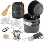 STAHLWERK Camping-Kochgeschirr-Set Aluminium-Campinggeschirr Komplett-Set | mit...