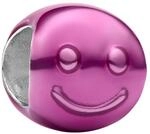 PANDORA Pinkes Smiley Mini Charm aus Sterling-Silber mit pinker Emaille, Moments,