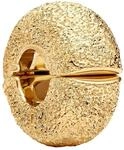 PANDORA Texturierter Mini Clip Charm, 14 Karat vergoldet, Diamantpunkt-Struktur,