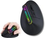 WOZINSKY Gaming Maus vertikal ergonomische Maus Kabellose RGB 3600 DPI