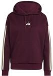 adidas Damen Essentials 3-Stripes Fleece Hoodie Sweatshirt, Maroon/Ivory, S