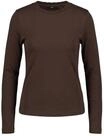 zero Damen Basic Langarm-Shirt unifarben
