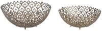 Dekoschale 2er Set Aluminium gold rund Dekosch&uuml;ssel Modern Glamour&ouml;s Grogol