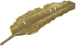 Wohnling Dekoschale Blattform 60x18x4 cm Aluminium Gold | Tischdeko Metall f&uuml;r