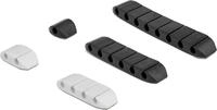 Delock Kabelhalter trapezf&ouml;rmig selbstklebend Kombi Set 10 St&uuml;ck schwarz/wei&szlig;