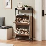 [en.casa] Schuhschrank Belana Schuhkipper mit 2 Klappen 116 x 60 x 24 cm...