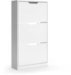 Vicco Schuhkipper Luca, Wei&szlig;, 59 x 111.5 cm mit 3 Kippf&auml;chern | mit 3 F&auml;chern