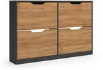 Vicco Schuhkipper Luca, Anthrazit/Goldkraft Eiche, 116 x 77 cm mit 2x2...
