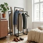 [en.casa] Kleiderst&auml;nder stabil Holtalen Kleiderstange doppelt...