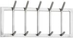 FineBuy Wandgarderobe 65x10x30 cm Metall Silber mit Hakenleiste |...