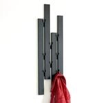 DanDiBo Garderobe Wand Schwarz Metall 96642 Wandgarderobe mit 8 Haken Schmal