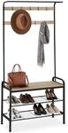tectake&reg; Garderobenst&auml;nder Sitzbank, Garderobenleiste Haken, Wandgarderobe mit