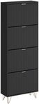 Vicco Schuhschrank Helge, Schwarz, 60 x 166.7 cm | 4 F&auml;cher, zur Aufbewahrung...