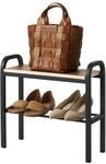 YAMAZAKI 4788 TOWER Shoe Rack with Wooden Board, black, Steel/PlyWood, 48 x 19 x 46