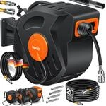 MASKO&reg; Automatik Druckluftschlauch Aufroller 20m &ndash; Schlauchtrommel mit 1/4"