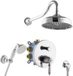 PaulGurkes Nostalgie Duschsystem Set Komplett Regendusche mit Grundk&ouml;rper,...