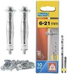 Rapid Metall-Hohlraumd&uuml;bel M5 mit Schraube f&uuml;r Gipskarton 6&ndash;21 mm | Bis 40 kg