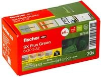 fischer Spreizd&uuml;bel SX Plus Green 6 x 30 S mit Edelstahlschraube A2, nachhaltige