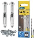 Rapid Metall-Hohlraumd&uuml;bel M6 mit Schraube f&uuml;r Gipskarton 18&ndash;32 mm | Bis 50 kg
