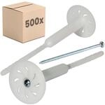 PROTEKTOR 500x Vormontierte D&auml;mmstoff-Schraubd&uuml;bel &Oslash;8 x 200mm | Kunststoff,