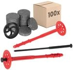 PROTEKTOR 100x D&auml;mmstoffd&uuml;bel mit Kunststoffnagel Set &Oslash;10 x 240mm 