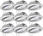 Oktaplex 9er Set Dijon LED Einbaustrahler 230V schwenkbar ultra flach 35mm 