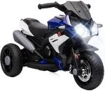 HOMCOM Elektro Kindermotorrad mit Musik f&uuml;r 3-5 Jahre 3 km/h Blau+Wei&szlig; 