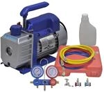 vidaXL Vakuumpumpe Einstufig mit 2-Wege-Verteiler-Manometer Set