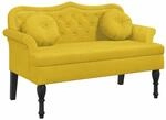 vidaXL Sitzbank mit Kissen Gelb 120,5x65x75 cm Samt