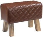 vidaXL Bank 60 x 30 x 45 cm Echtes Leder Diamant-Braun