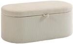 HOMCOM Sitzbank mit Stauraum Polsterbank Holzrahmen 105 x 51 x 49 cm Beige 